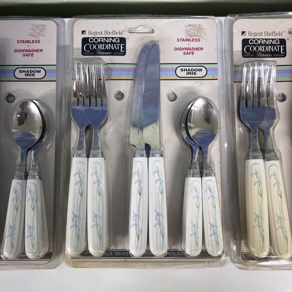 3 Packs NOS Corning Coordinate Shadow Iris Flatware Silverware Regent Sheffield - Picture 3 of 9